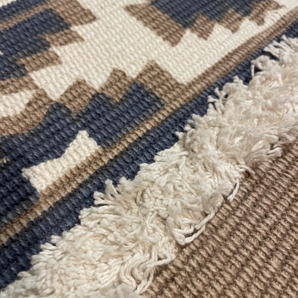 Blue and Brown Aztec Rug - Picture 6 of 7